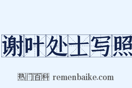 谢叶处士写照是什么意思的图片